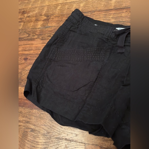 OLD NAVY Black Linen Safari Shorts w Drawstring Waist - Size 8 - Picture 8 of 11